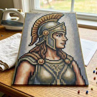 Pixel Art Diosa Atenea 45x27,5 cm hecho a mano