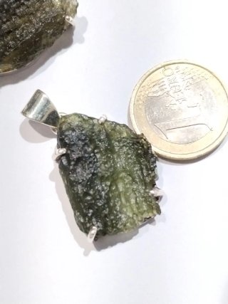 Colgante de Moldavita auténtica ref 4407 plata 925