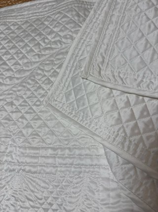 Colcha Zara Home Blanca Satén Matrimonio