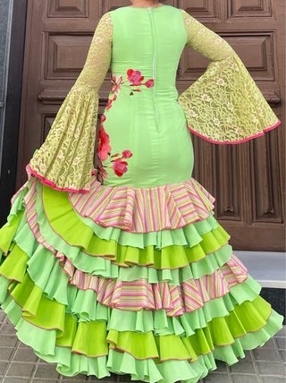 Traje de Flamenca con Bordado Encaje T38/40
