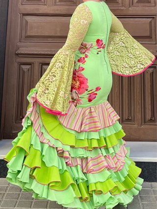 Traje de Flamenca con Bordado Encaje T38/40