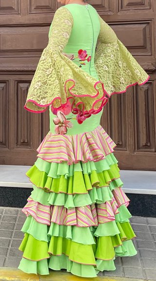 Traje de Flamenca con Bordado Encaje T38/40