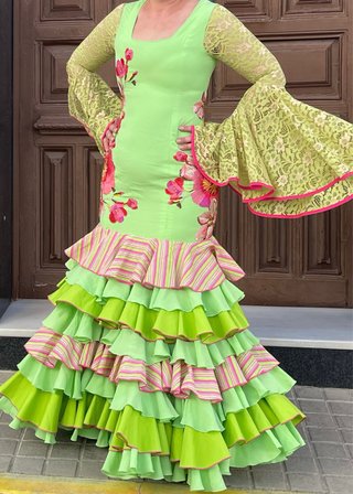 Traje de Flamenca con Bordado Encaje T38/40