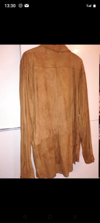 Giacca camicia di camoscio marrone, vintage