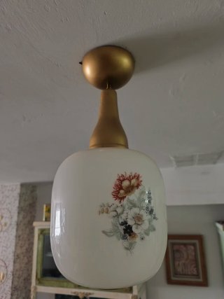 2 Lámparas Vintage Florales Doradas