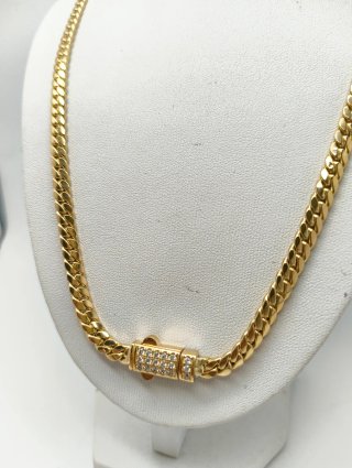 ORO NUEVO 18KT Cadena Cubana 5mm 50cm largo