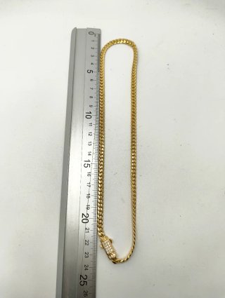 ORO NUEVO 18KT Cadena Cubana 5mm 50cm largo