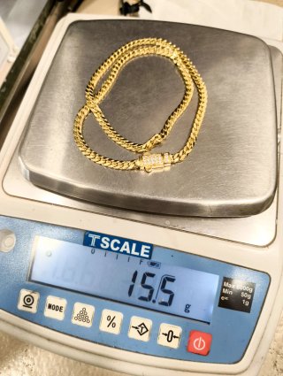 ORO NUEVO 18KT Cadena Cubana 5mm 50cm largo