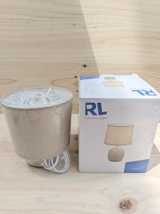 Lámpara mesa Trio Lighting cerámica beige