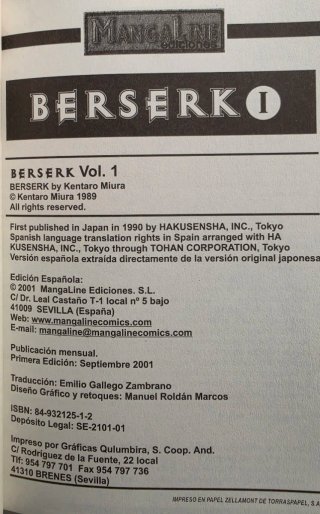 Berserk Manga Cómics Tomo del 1 al 32 Gatsu