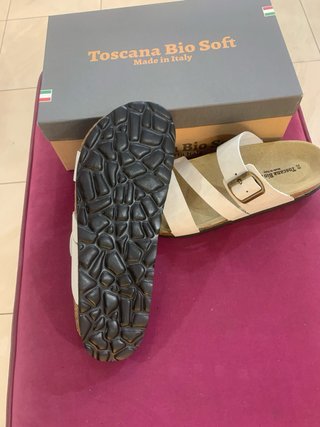 Sandali ghiaccio made in Toscana suola in pelle