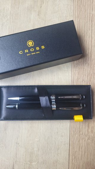 2 Bolígrafos Cross Negros con Caja