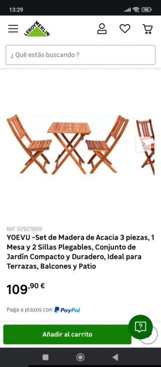 Set de 1 Mesa y 2 Sillas Plegables de Madera
