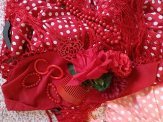 Traje de Flamenca Rojo y Blanco