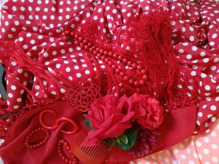 Traje de Flamenca Rojo y Blanco