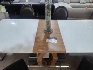 Mesa extensible madera y cristal