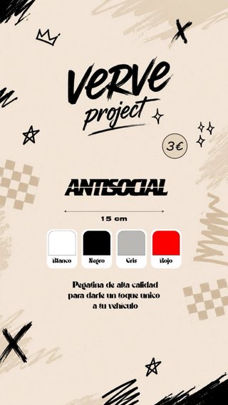 Pegatina Verve Project Antisocial 15cm