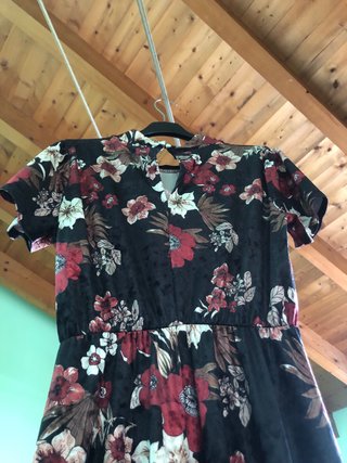 Vestito lungo velluto floreale