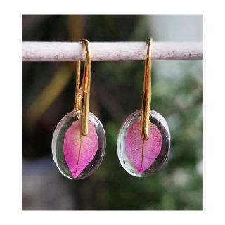 Pendientes hoja natural