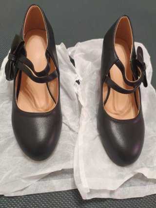 Zapatos Mary Jane Tacón Negro Talla 39