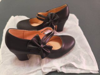 Zapatos Mary Jane Tacón Negro Talla 39
