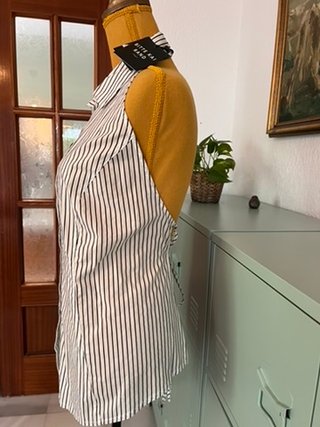 By Bitte Kai Rand Striped Halter Top Open Back NWT