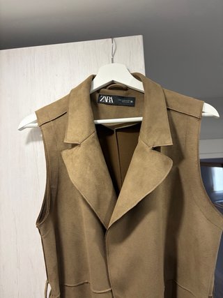Chaleco Zara ante marrón