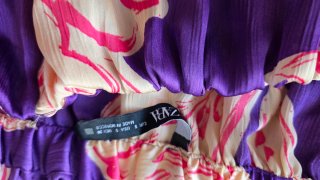 Blusa Zara Morada y Beige Estampada