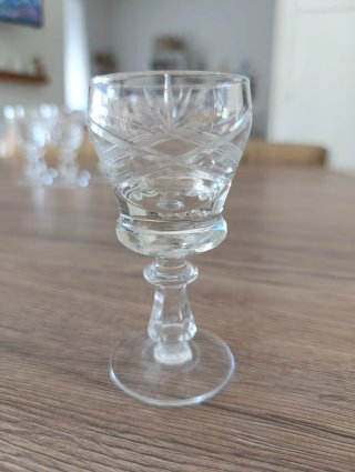 10 Bicchierini Liquore Vintage Incisi
