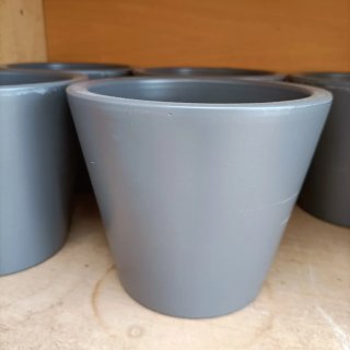 Set 5 Vasi Ceramica Grigia Diametro 14cm