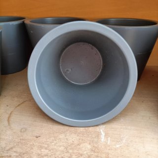 Set 5 Vasi Ceramica Grigia Diametro 14cm