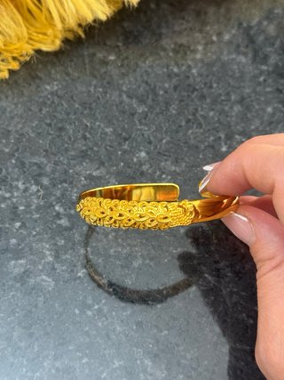 Bracciale placcato oro 999 con pavone