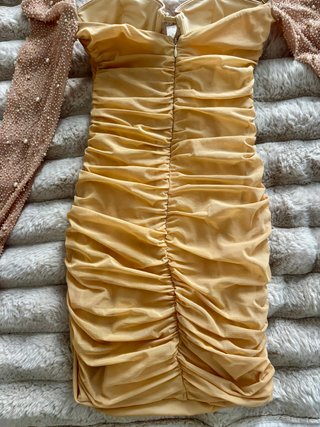 Vestido Oh Polly Beige/Amarillo Perlas