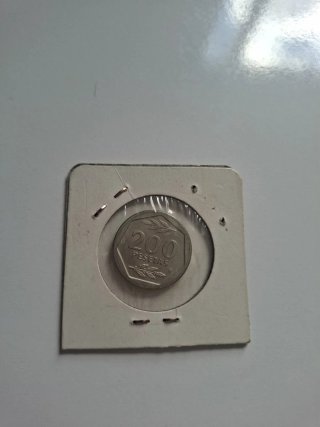 Moneda 200 pesetas España 1986 en cartón original