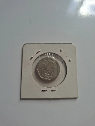 Moneda 200 pesetas España 1986 en cartón original
