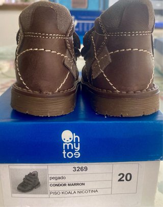 Botín zapato de piel niño marrón