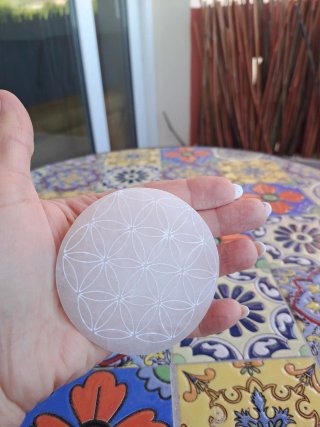 Selenita Flor de Vida 8 cm