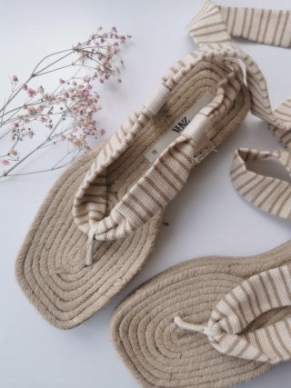 Alpargatas Zara Esparto Beige y Marrón