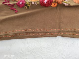Canotta donna EXYN ricamo floreale marrone