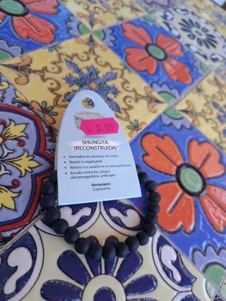 Pulsera Shungita Reconstruida Negra