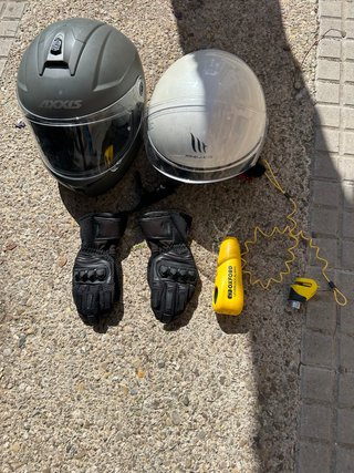 Casco Moto Cerrado y Abierto + Guantes