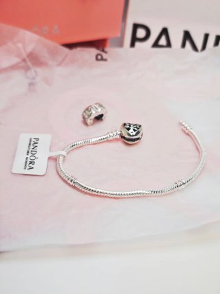 Pulsera Pandora 17 cm + Charm Cierre Seguridad