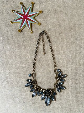 CHOKER COLLAR COBRE CON PIEDRRAS GRISES