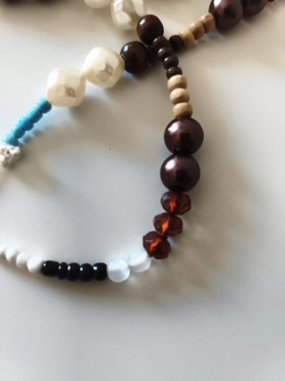 Collar bohochic de cuentas tierra y turquesa