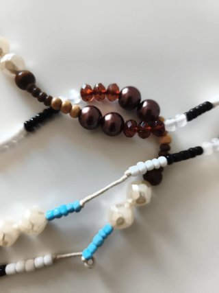 Collar bohochic de cuentas tierra y turquesa