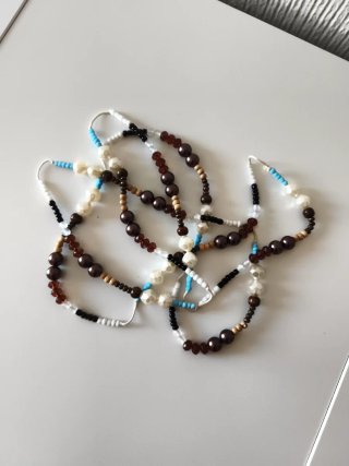 Collar bohochic de cuentas tierra y turquesa