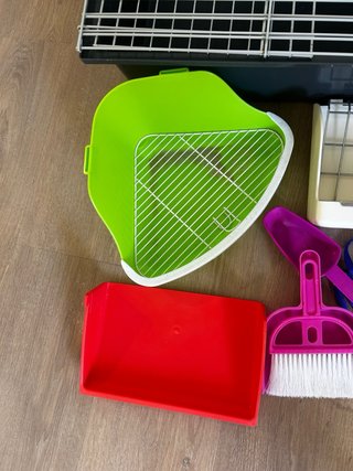 Jaula y accesorios para conejo o cobaya