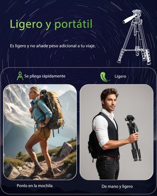 Trípode CAMFOTO 188cm Cámaras y Móviles