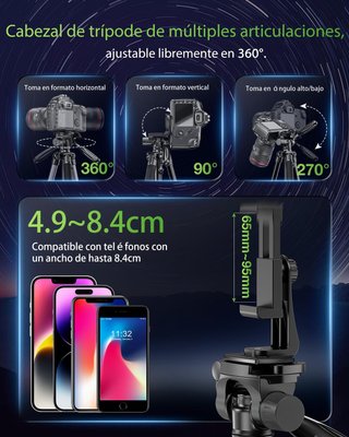 Trípode CAMFOTO 188cm Cámaras y Móviles