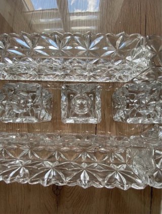 Centro de Mesa Modular Cristal Tallado Vintage